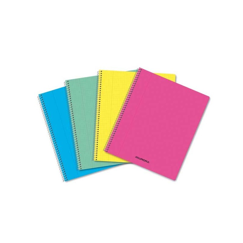 Caiet cu spirala, A5, 60 file - 80g/mp, coperta PP transparent color, AURORA - matematica