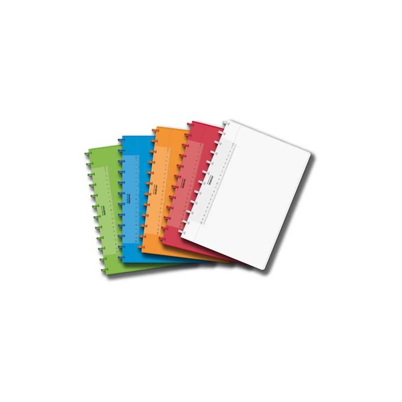 Caiet A4, 72 file - 90g/mp, coperta PP transparent color, AURORA Adoc - dictando