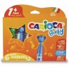 Carioca super lavabila, varf rotunjit special, 6 culori/cutie, CARIOCA Baby Teddy 1+