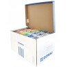 Container de arhivare cu capac deschidere superioara, carton 450gsm, DONAU - albastru/alb