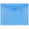 Mapa PP protectie documente A5 landscape, inchidere cu capsa, 10/set, DONAU - albastru transparent