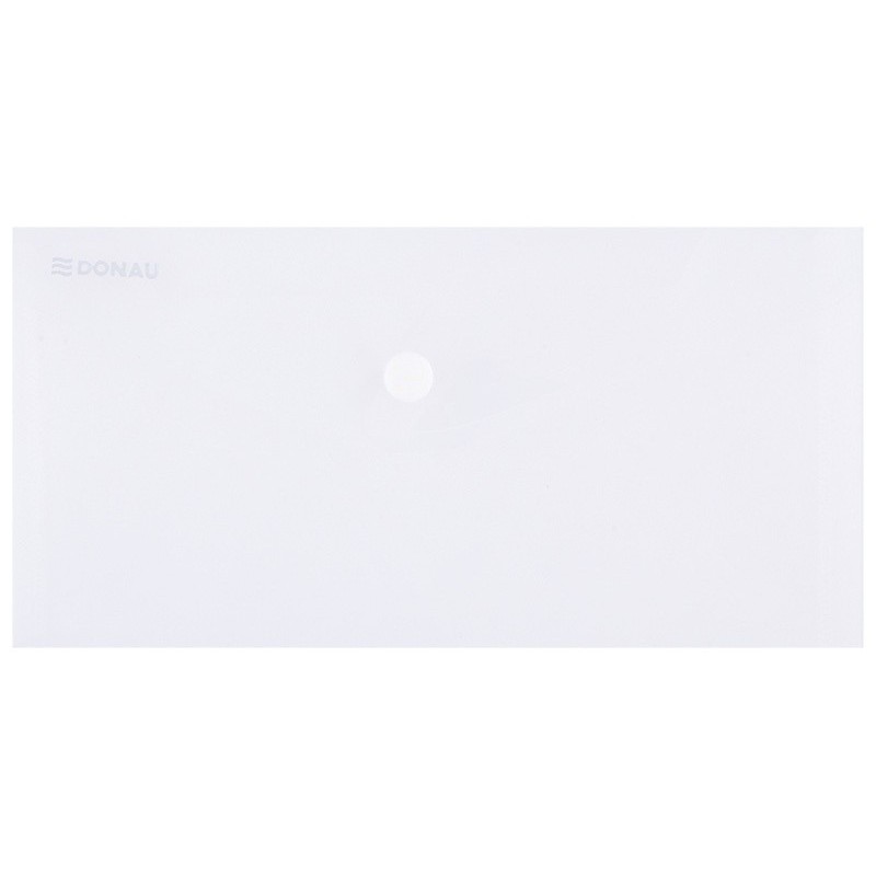 Mapa PP protectie documente DL landscape, inchidere cu capsa, 10/set, DONAU - transparent
