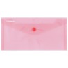 Mapa PP protectie documente DL landscape, inchidere cu capsa, 10/set, DONAU - rosu transparent