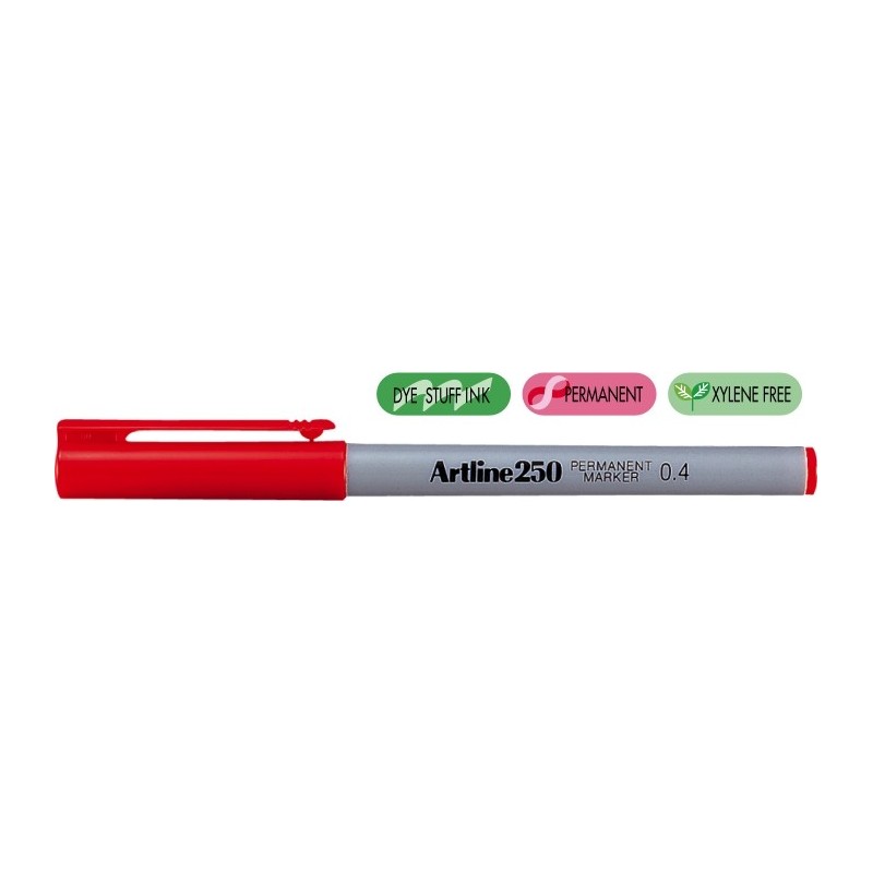 Permanent marker ARTLINE 250, corp plastic, varf rotund 0.4mm - rosu