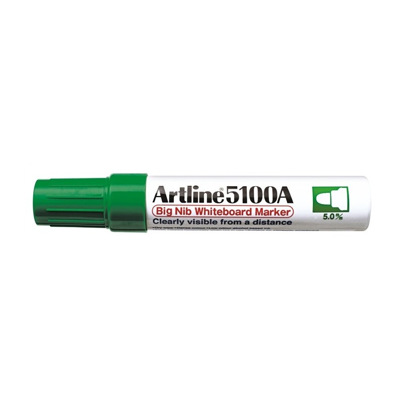 Marker pentru tabla de scris ARTLINE 5100A, corp metalic, varf rotund 5.0mm - verde