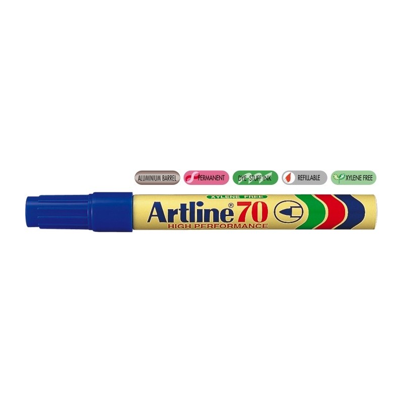 Permanent marker ARTLINE 70, corp metalic, varf rotund 1.5mm - albastru