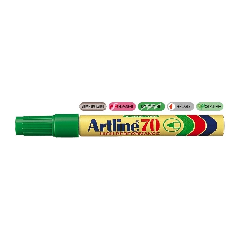 Permanent marker ARTLINE 70, corp metalic, varf rotund 1.5mm - verde