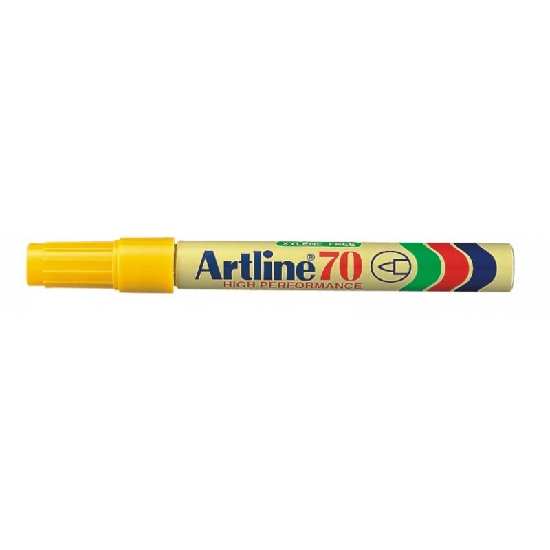 Permanent marker ARTLINE 70, corp metalic, varf rotund 1.5mm - galben
