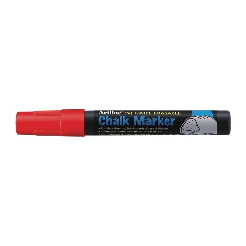 Marker cu creta ARTLINE, pentru table de scris, varf 4.0mm - rosu