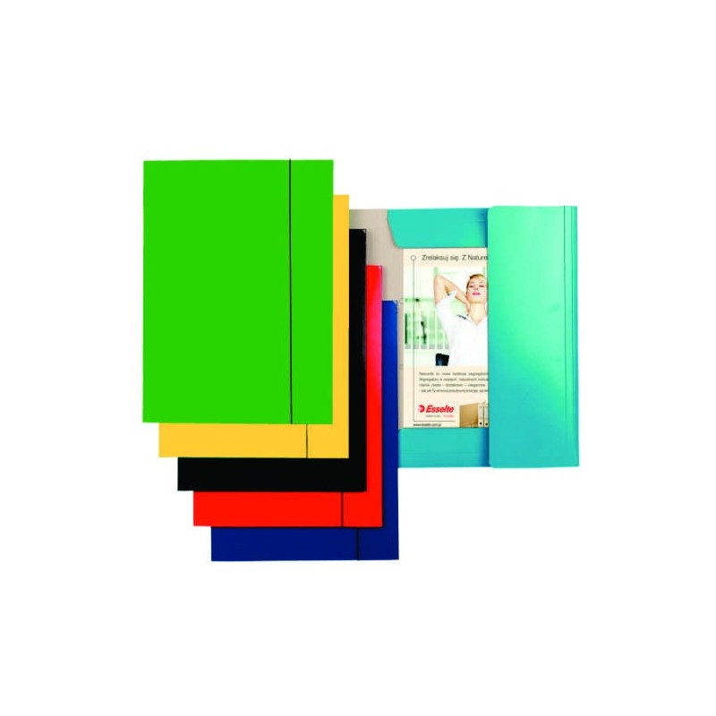 Mapa ESSELTE Economy din carton cu elastic - verde