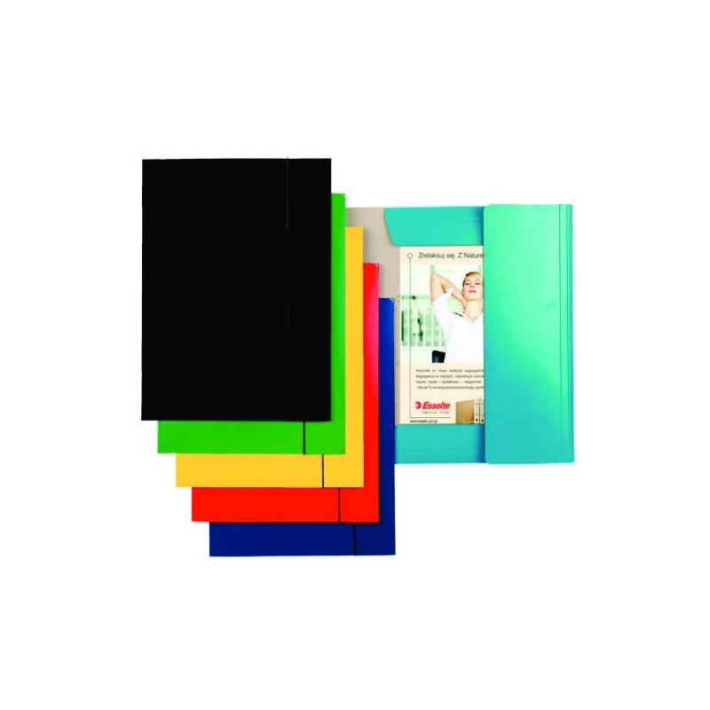 Mapa ESSELTE Economy din carton cu elastic - negru