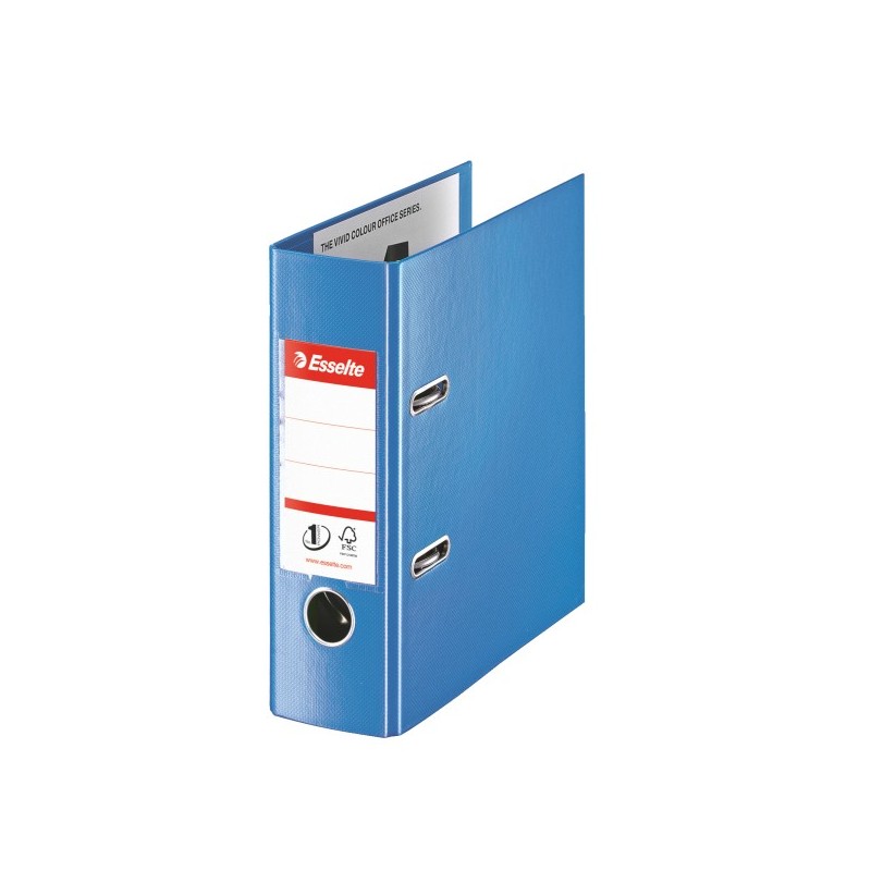 Biblioraft ESSELTE No. 1 Power, A5, plastifiat PP/PP, margine metalica, 75 mm - Vivida albastru