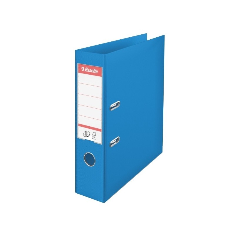 Biblioraft ESSELTE No. 1 Power, A4, plastifiat PP/PP, margine metalica, 75 mm - Vivida albastru