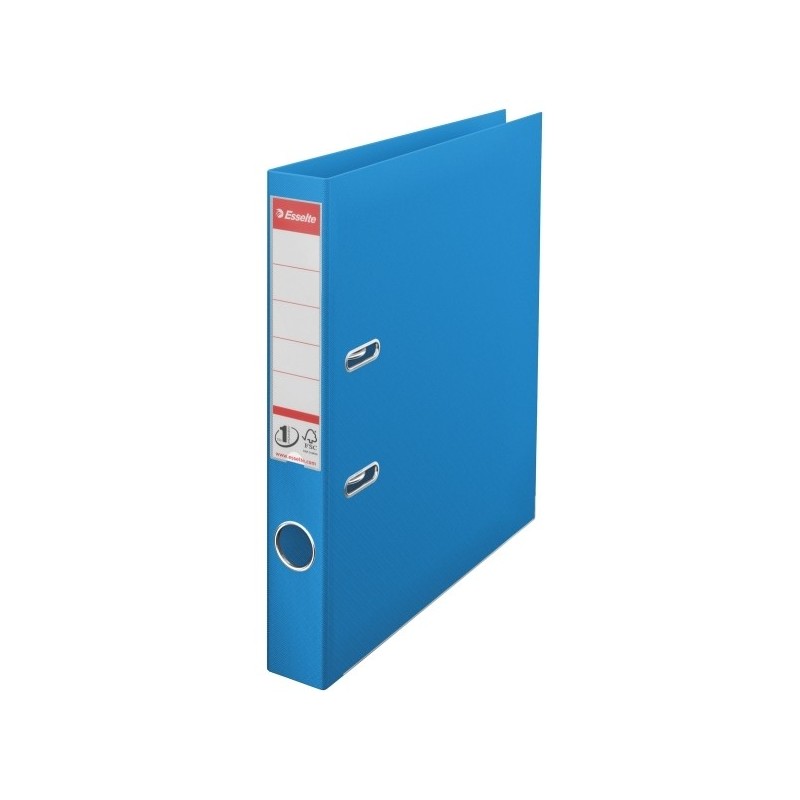 Biblioraft ESSELTE No. 1 Power, A4, plastifiat PP/PP, margine metalica, 50 mm - Vivida albastru