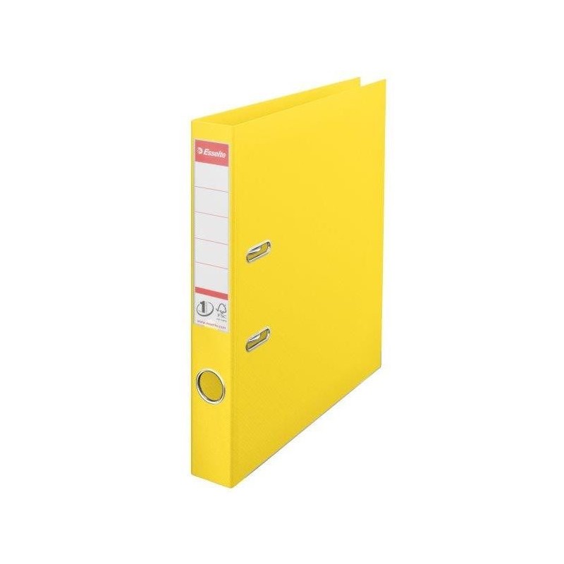 Biblioraft ESSELTE No. 1 Power, A4, plastifiat PP/PP, margine metalica, 50 mm - Vivida galben