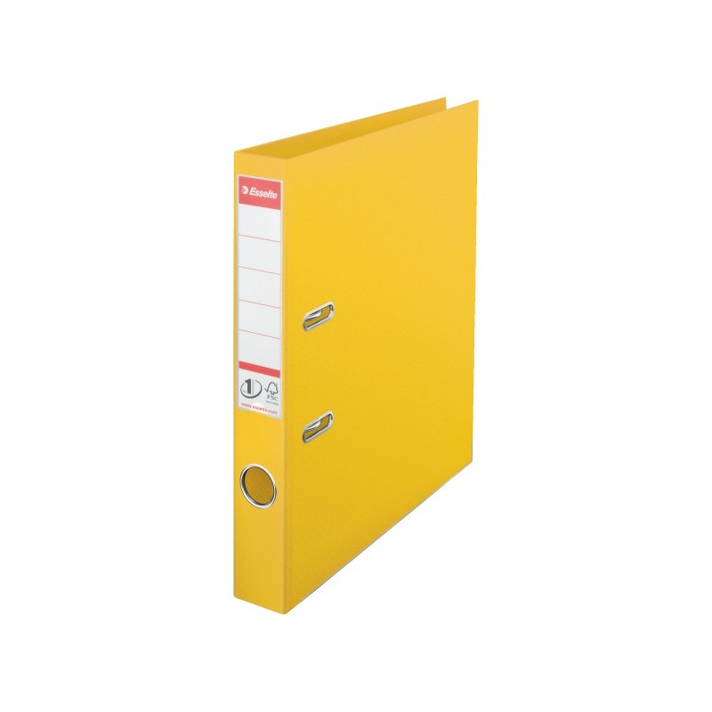 Biblioraft ESSELTE No. 1 Power, A4, plastifiat PP/PP, margine metalica, 50 mm - galben