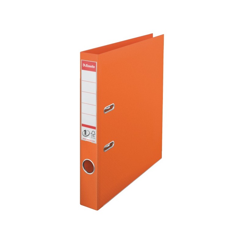 Biblioraft ESSELTE No. 1 Power, A4, plastifiat PP/PP, margine metalica, 50 mm - portocaliu
