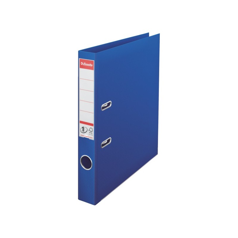Biblioraft ESSELTE No. 1 Power, A4, plastifiat PP/PP, margine metalica, 50 mm - albastru
