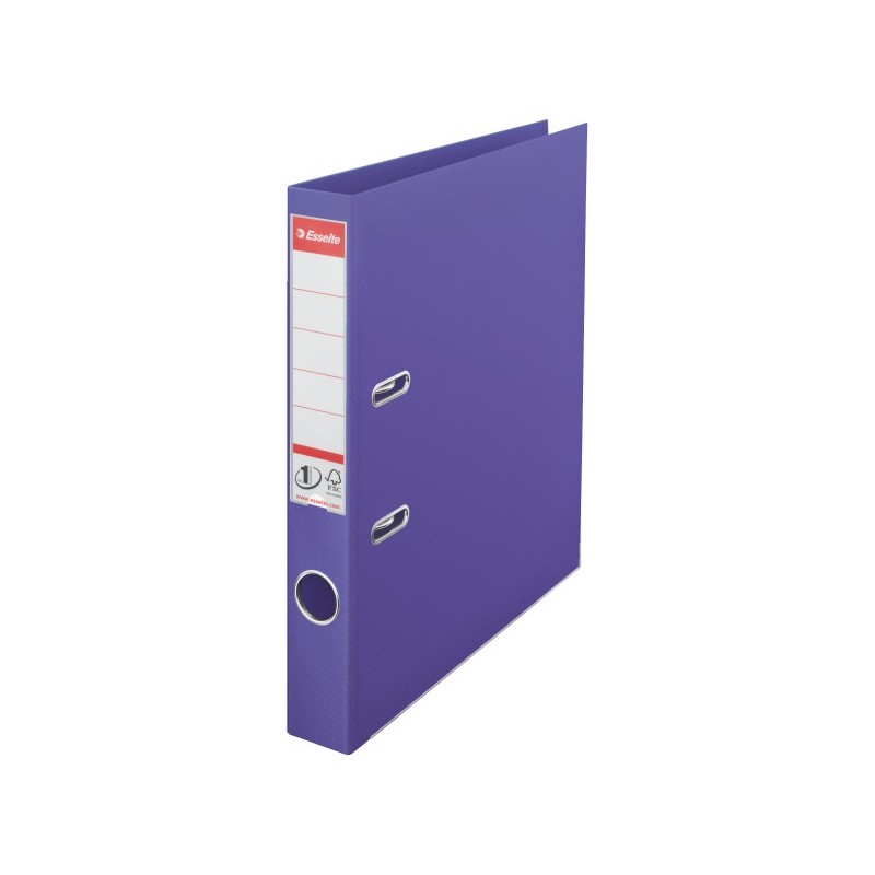 Biblioraft ESSELTE No. 1 Power, A4, plastifiat PP/PP, margine metalica, 50 mm - mov