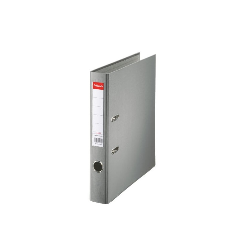 Biblioraft ESSELTE Economy, A4, plastifiat PP, margine metalica, 50 mm - gri