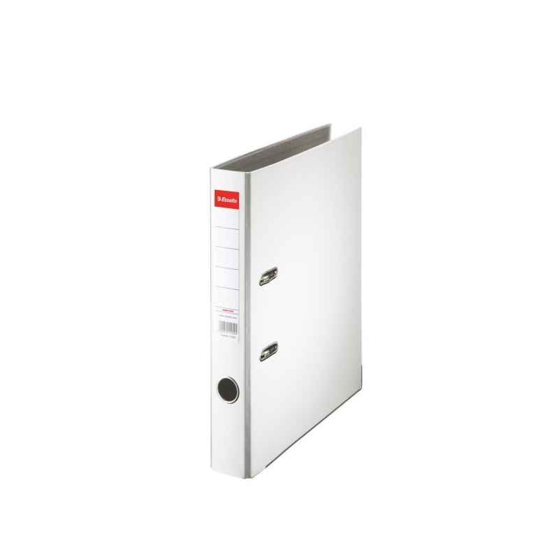 Biblioraft ESSELTE Economy, A4, plastifiat PP, margine metalica, 50 mm - alb