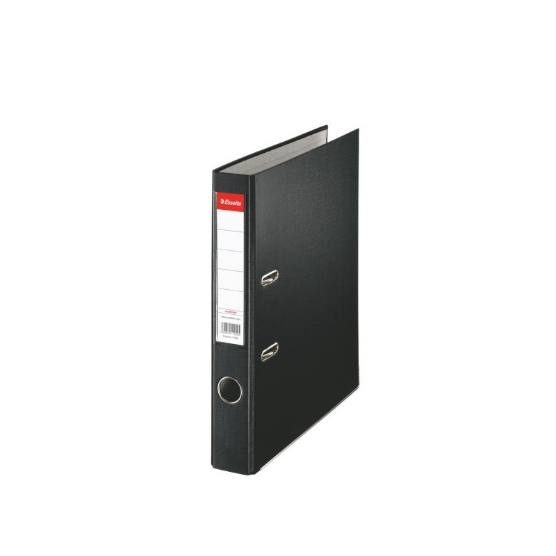 Biblioraft ESSELTE Economy, A4, plastifiat PP, margine metalica, 50 mm - negru