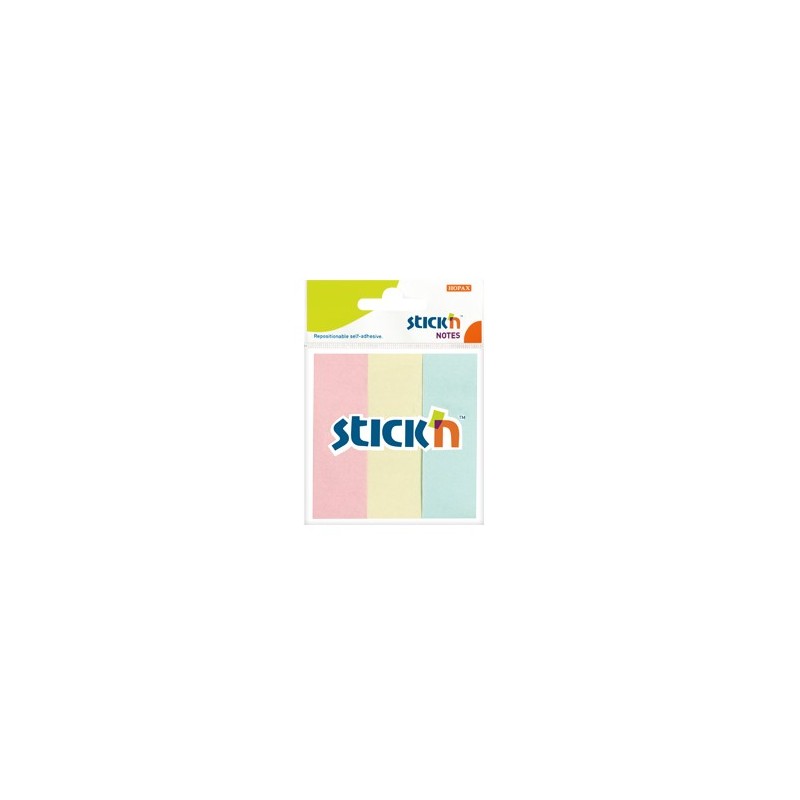 Stick notes index 76 x 25 mm, 3 x 50 file/set, Stick"n - 3 culori pastel
