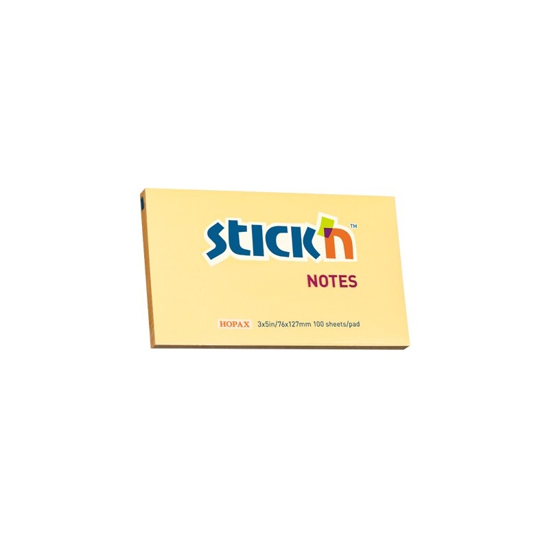 Notes autoadeziv 76 x 127 mm, 100 file, Stick"n - portocaliu pastel