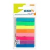 Stick index plastic transparent color 45 x 8 mm, 8 x 20 file/set, Stick"n - 8 culori neon