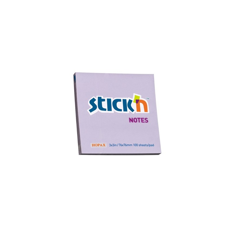 Notes autoadeziv 76 x 76 mm, 100 file, Stick"n - lila pastel