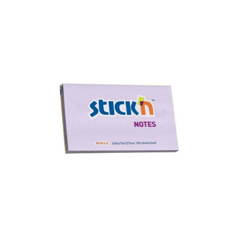Notes autoadeziv 76 x 127 mm, 100 file, Stick"n - lila pastel