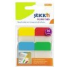 Stick index plastic transp. cu margine color 38 x 25 mm, 4 x 20 file/set, Stick"n - 4 culori neon