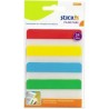 Stick index plastic transp. cu margine color 38 x 76 mm, 4 x 20 file/set, Stick"n - 4 culori neon