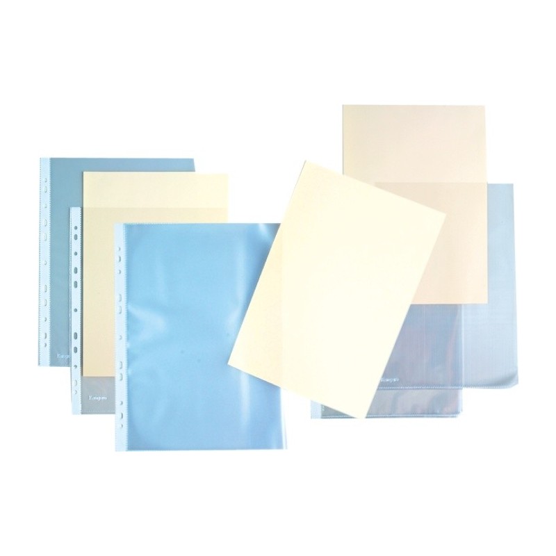 Folie protectie "L" pentru documente A4, 120 microni, 100 buc/cutie, KANGARO - cristal