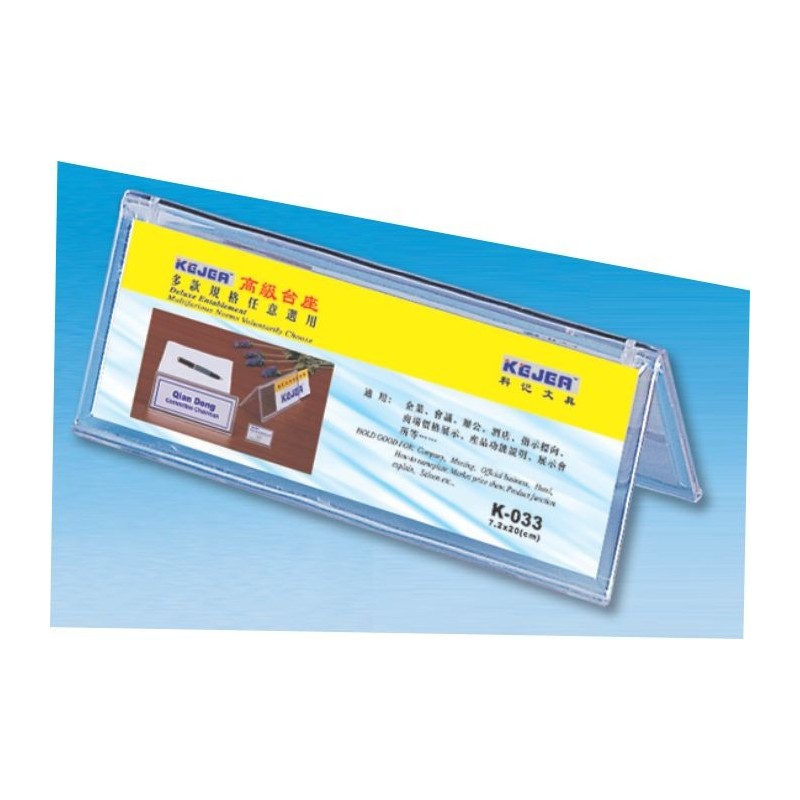 Display nume pentru birou, din plastic, forma A, 72 x 200mm, KEJEA - transparent