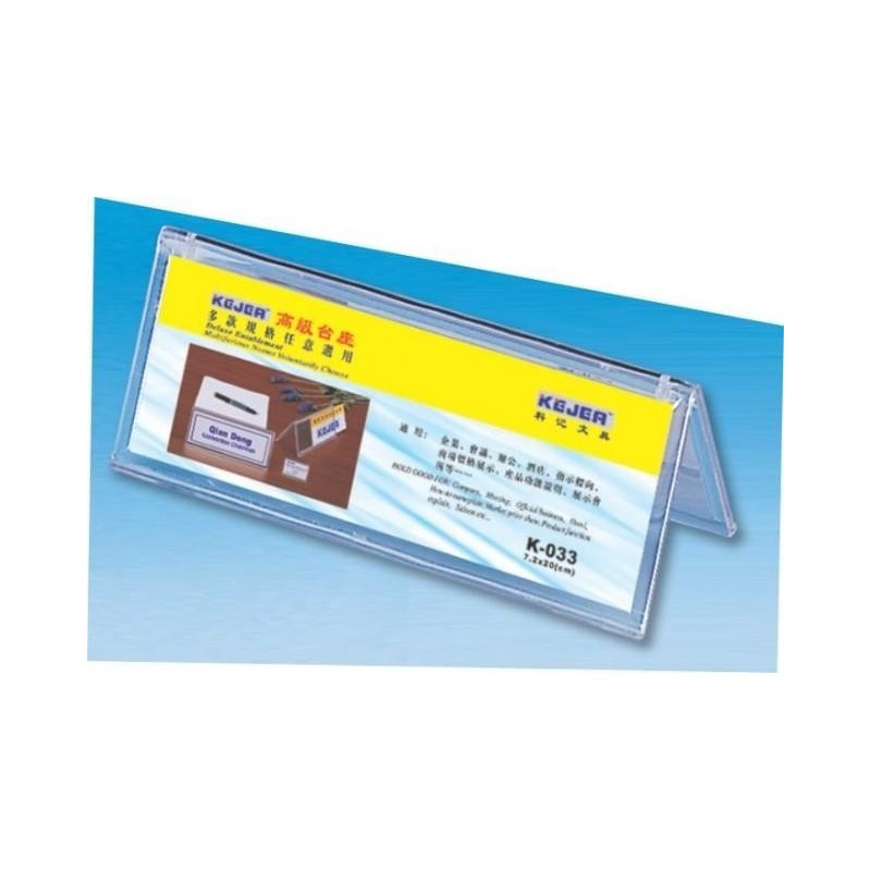 Display nume pentru birou, din plastic, forma A, 75 x 210mm, KEJEA - transparent