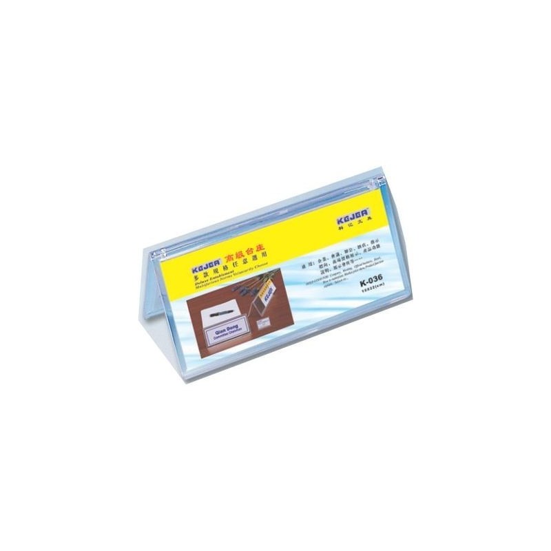 Display nume pentru birou, din plastic flexibil, forma A, 100 x 220mm, KEJEA - transparent