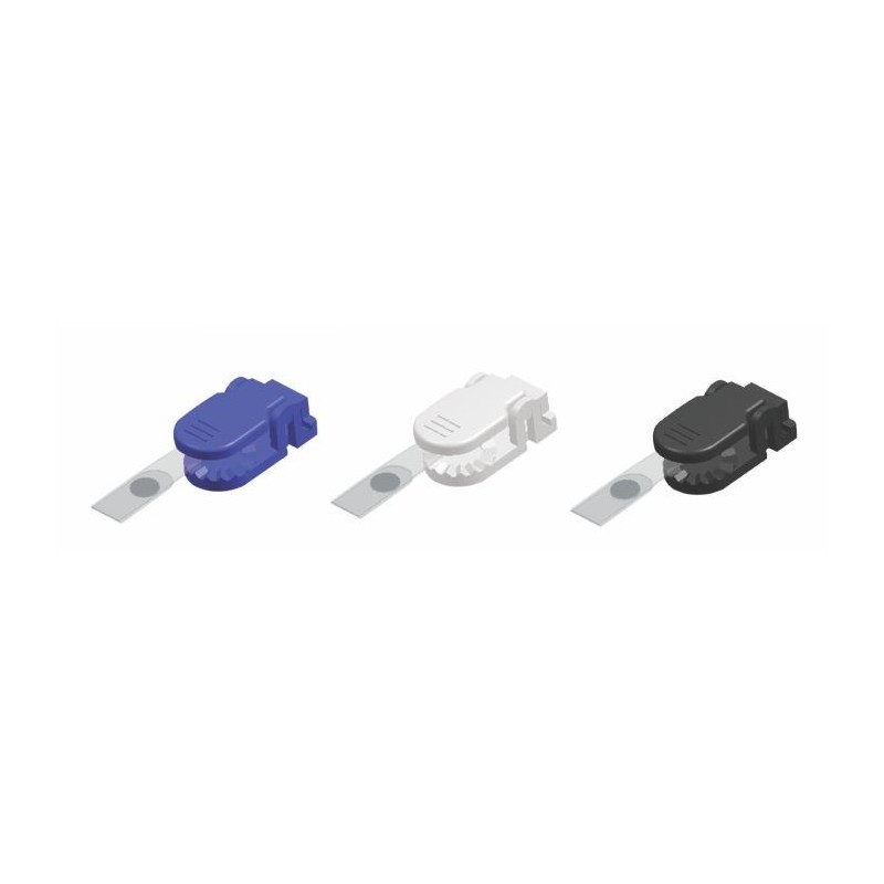 Clips plastic pentru ecuson, 10 buc/set, KEJEA - alb