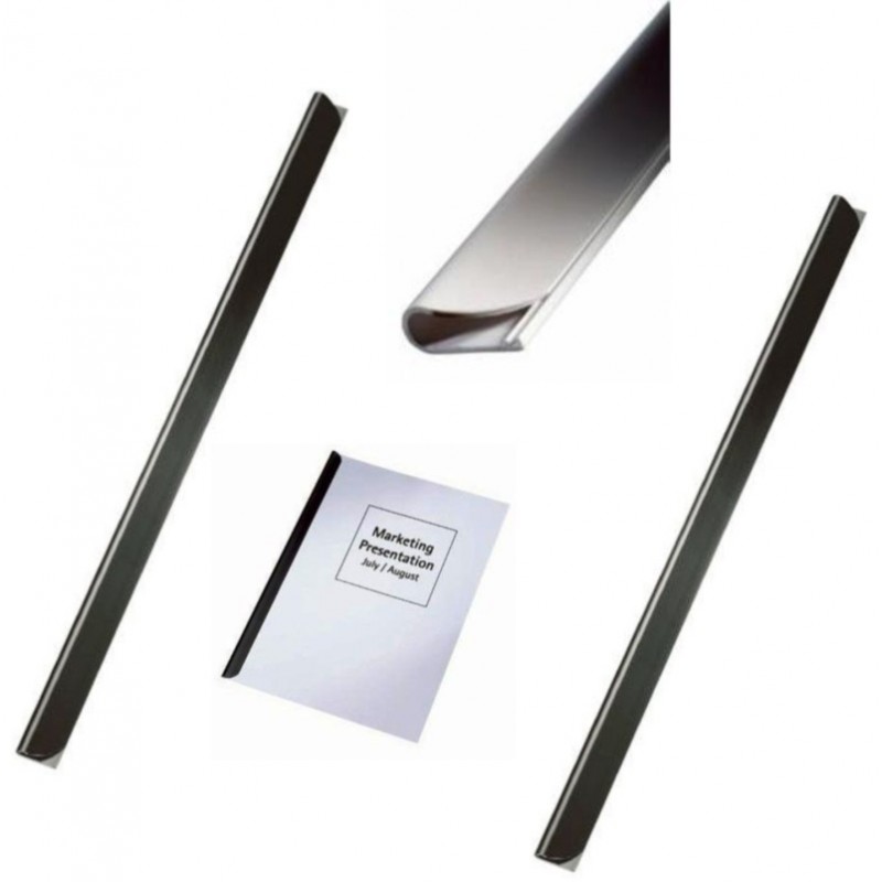 Sina plastic LEITZ pentru legat documente 9 mm, 90 coli, 25/cutie - negru