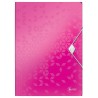 Mapa LEITZ Wow cu elastic, plastic PP - roz metalizat