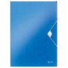 Mapa LEITZ Wow cu elastic, plastic PP - albastru metalizat