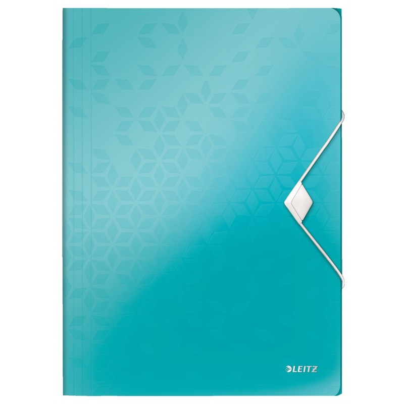 Mapa LEITZ Wow cu elastic, plastic PP - turcoaz metalizat