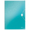 Mapa LEITZ Wow cu elastic, plastic PP - turcoaz metalizat