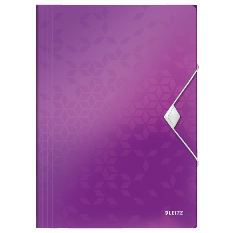 Mapa LEITZ Wow cu elastic, plastic PP - mov metalizat