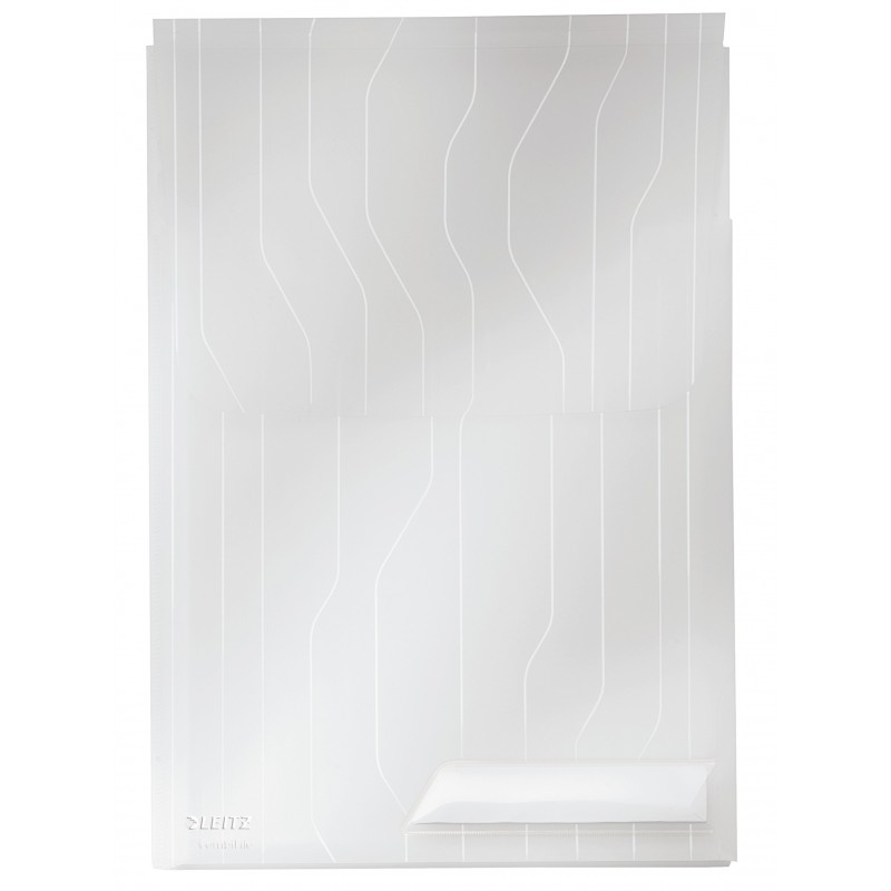 Mapa LEITZ Combi File Jumbo cu eticheta, PP, A4, 200 microni, 3 buc/set - transparent