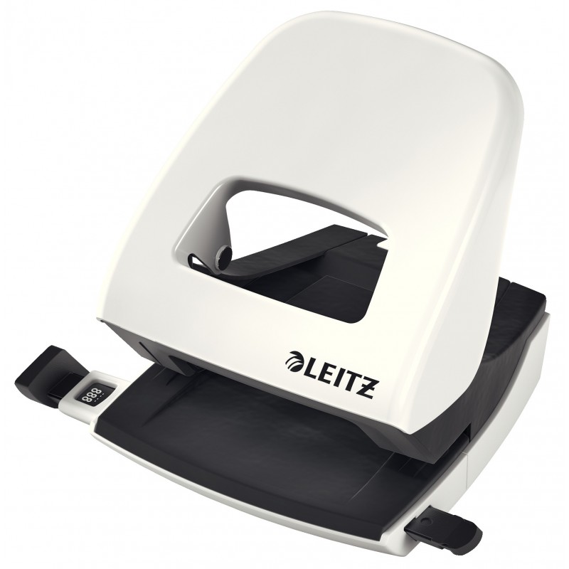 Perforator metalic LEITZ WOW 5008 NeXXt Series, cutie, 30 coli - alb perla