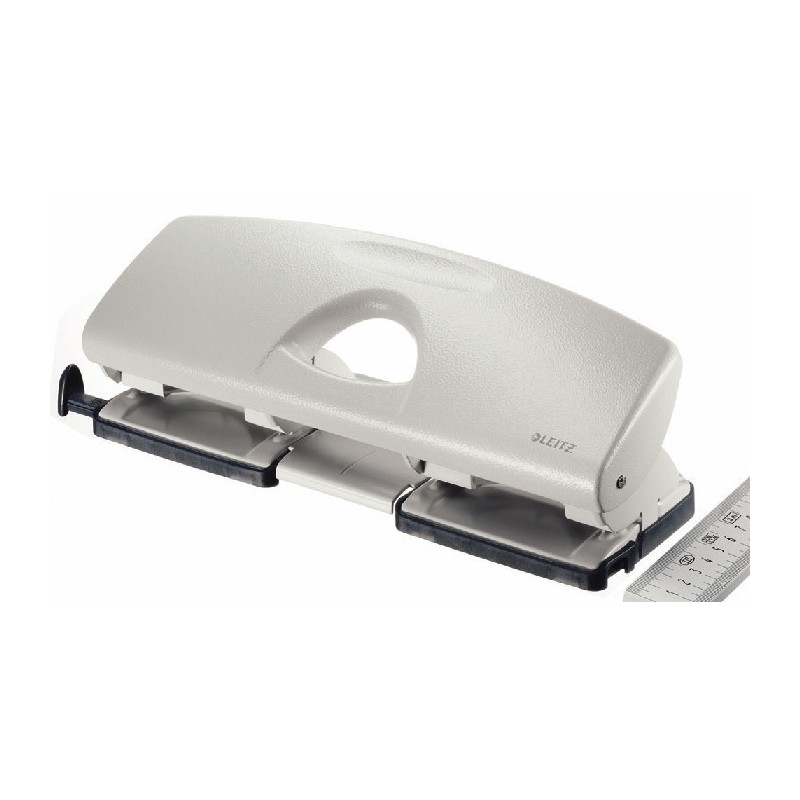 Perforator metalic LEITZ 5022, pentru 4 perforatii, 16 coli - gri
