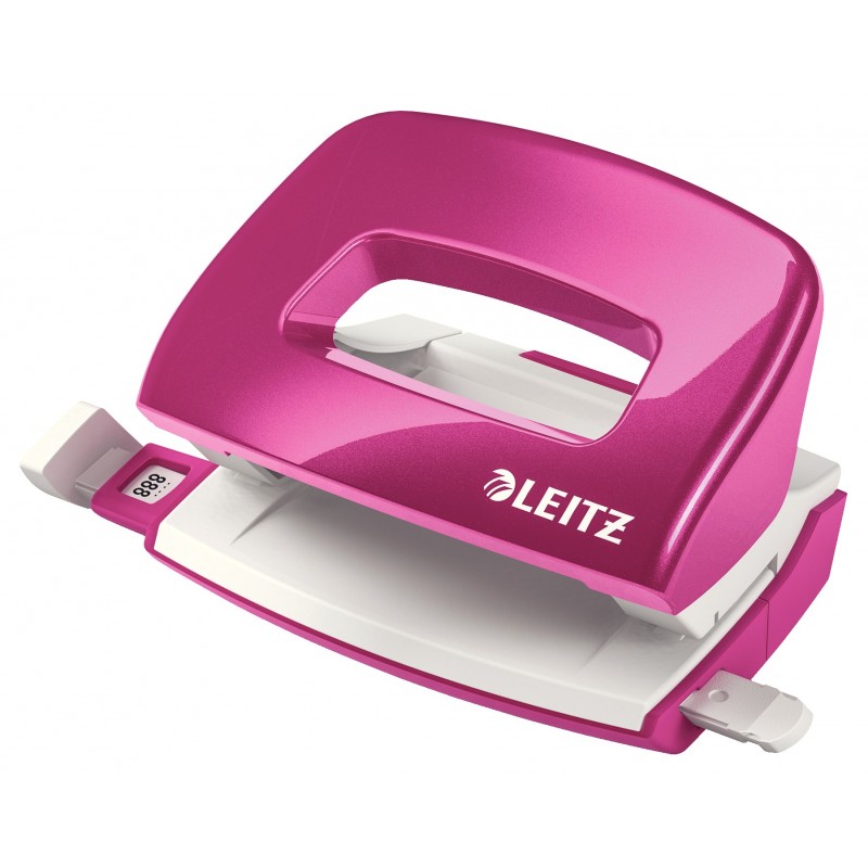 Perforator metalic LEITZ 5060 WOW Mini NeXXt Series, 10 coli - roz metalizat