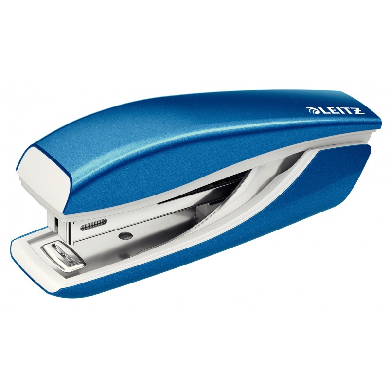 Capsator metalic, LEITZ WOW 5528 Mini NeXXt Series, 10 coli, cutie - albastru metalizat