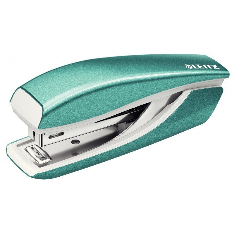 Capsator metalic, LEITZ WOW 5528 Mini NeXXt Series, 10 coli, cutie - turcoaz metalizat